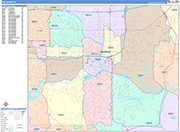 Des Moines  Wall Map Color Cast Style